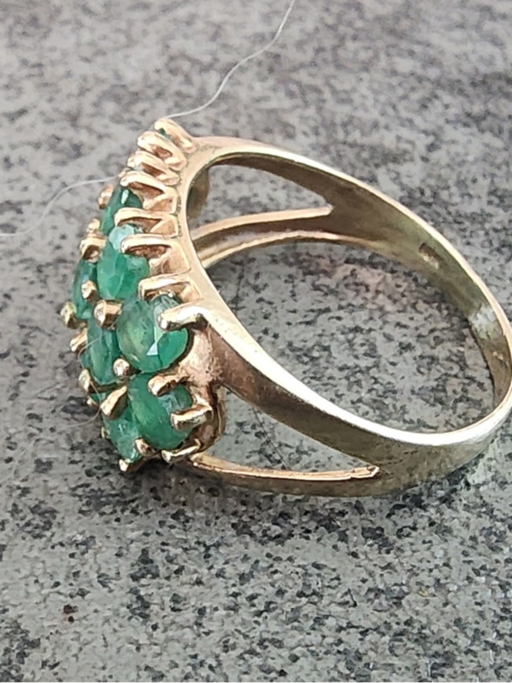 14K Emerald Ring 13 stones *NEW PICS& Video - Picture 4 of 16